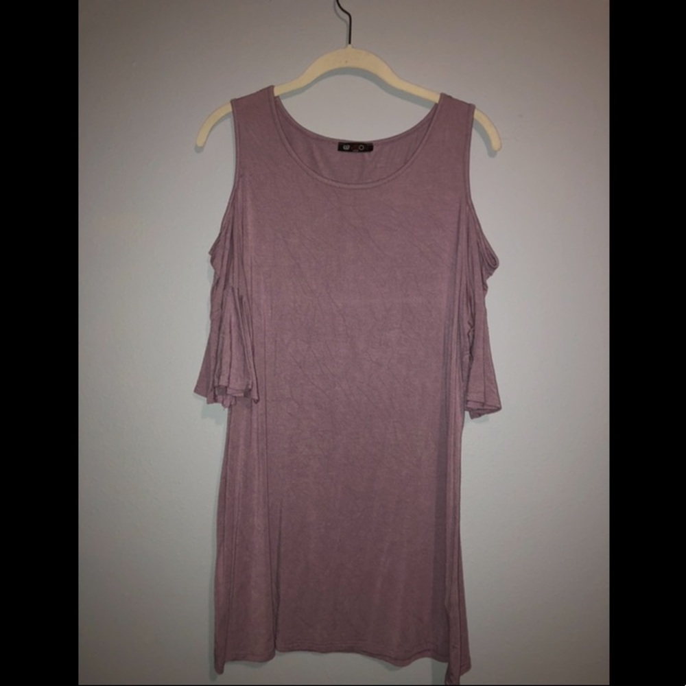 Purple cold shoulder shirt sleeve